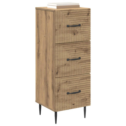 vidaXL Drawer Cabinet 33 x 34.5 x 89.5 cm Engineered Wood Artisan Oak