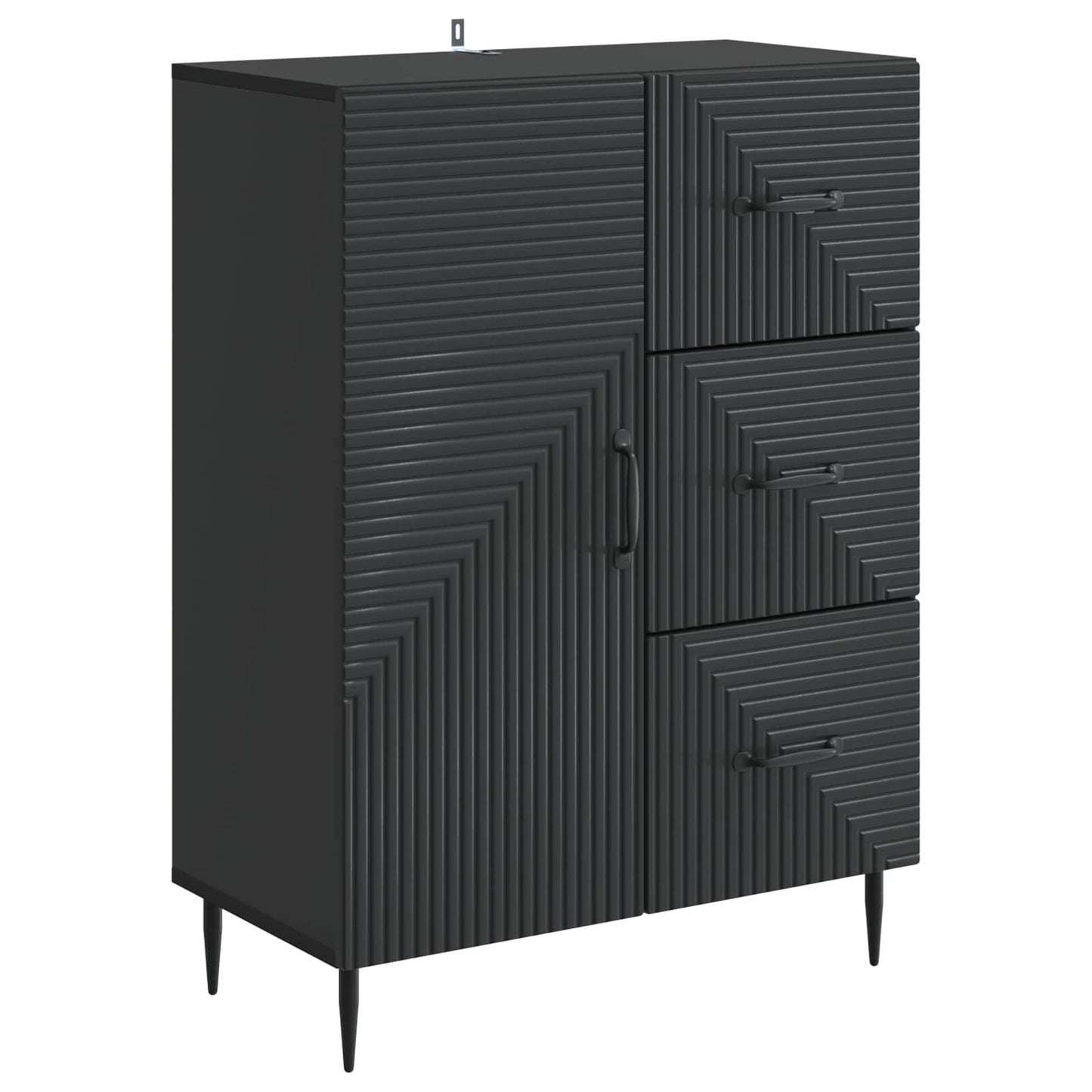 vidaXL Sideboard with Drawer Black 66 x 34.5 x 89.5 cm Engineered Wood