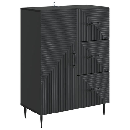 vidaXL Sideboard with Drawer Black 66 x 34.5 x 89.5 cm Engineered Wood