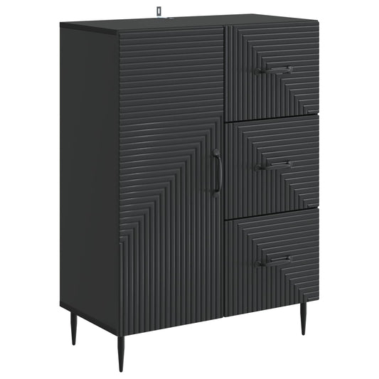 vidaXL Sideboard with Drawer Black 66 x 34.5 x 89.5 cm Engineered Wood