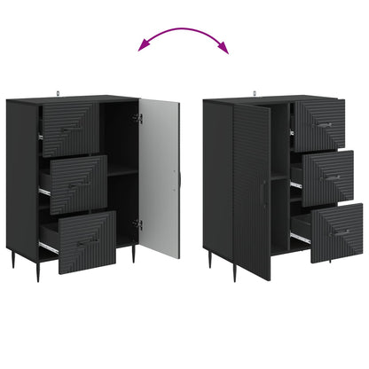 vidaXL Sideboard with Drawer Black 66 x 34.5 x 89.5 cm Engineered Wood
