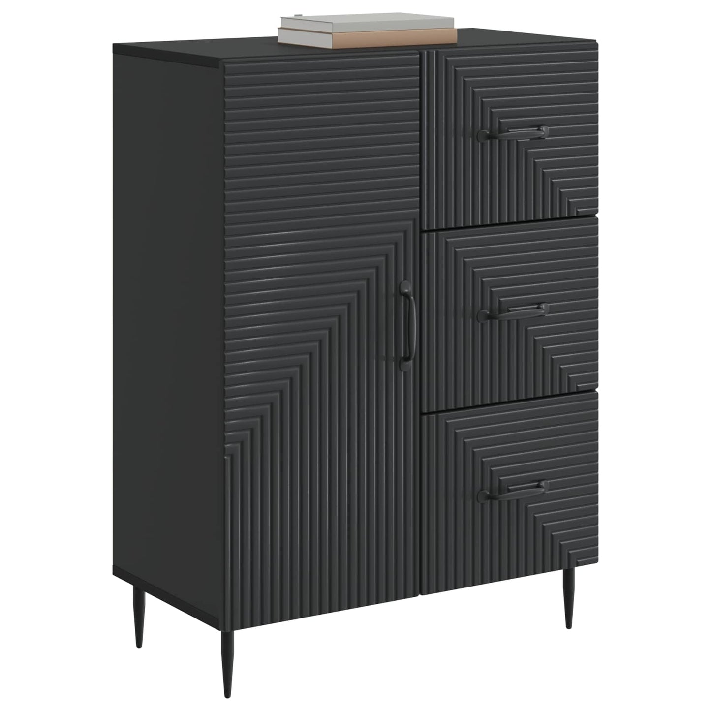 vidaXL Sideboard with Drawer Black 66 x 34.5 x 89.5 cm Engineered Wood