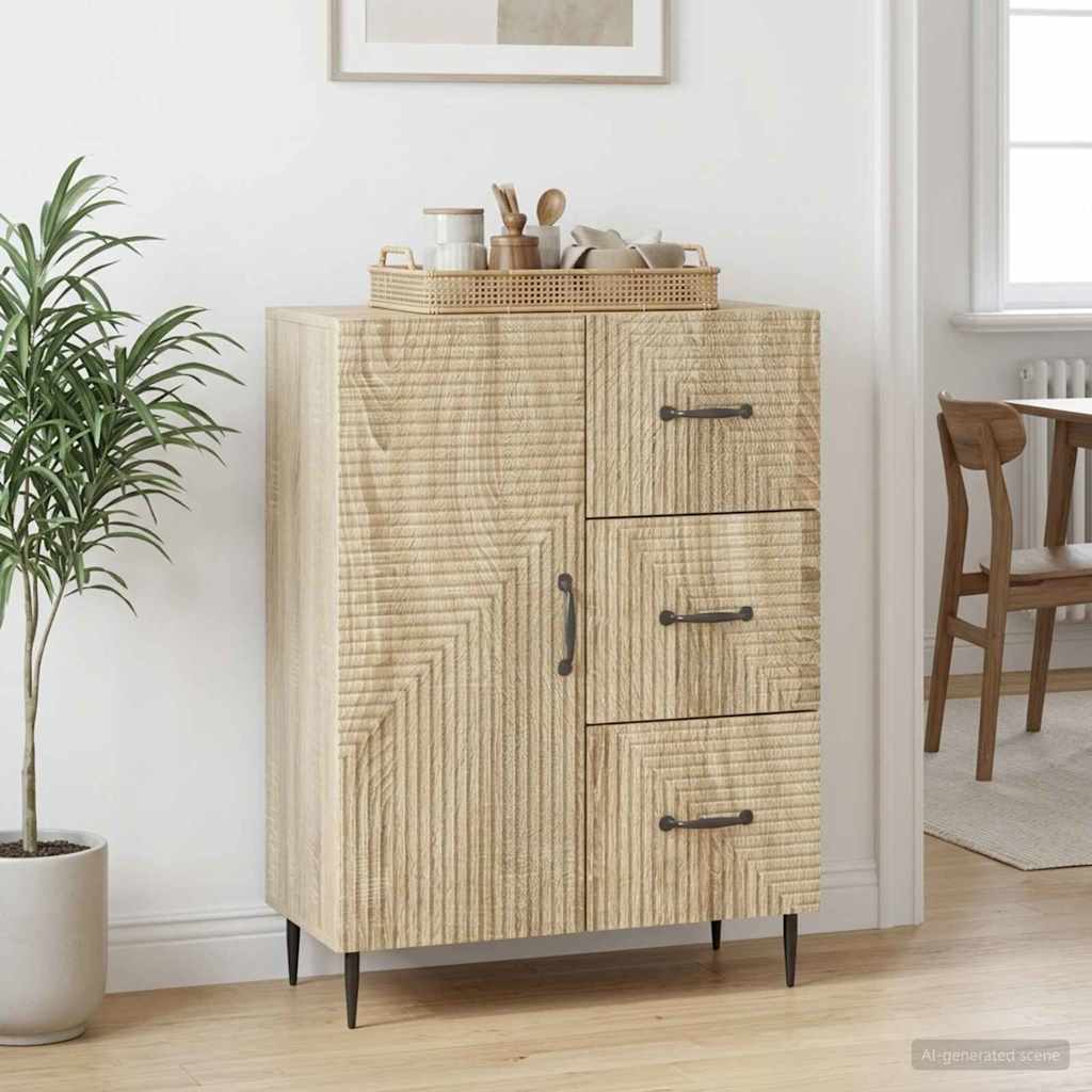 vidaXL Sideboard Sonoma Oak 66 x 34.5 x 89.5 cm Engineered Wood