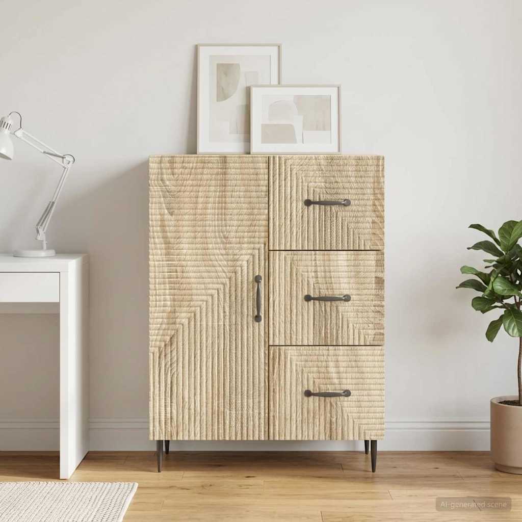 vidaXL Sideboard Sonoma Oak 66 x 34.5 x 89.5 cm Engineered Wood