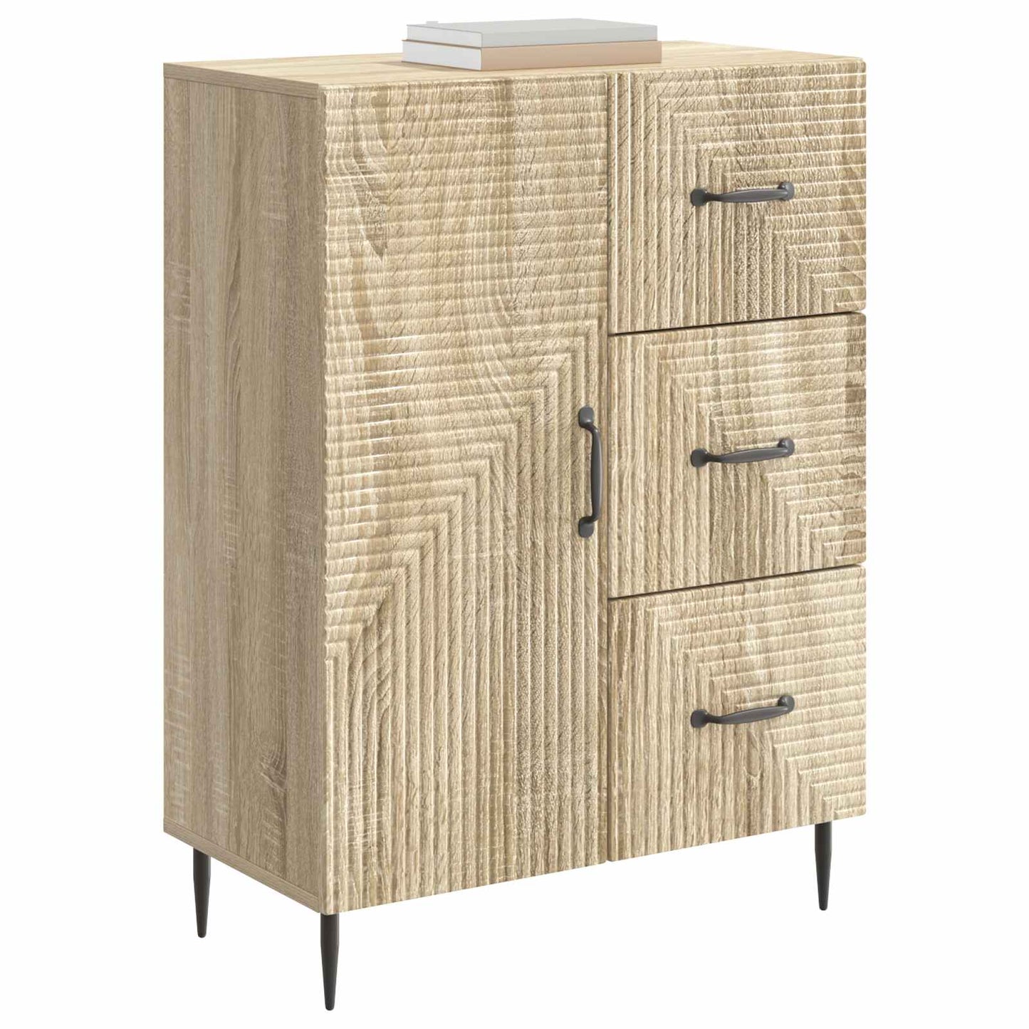 vidaXL Sideboard Sonoma Oak 66 x 34.5 x 89.5 cm Engineered Wood