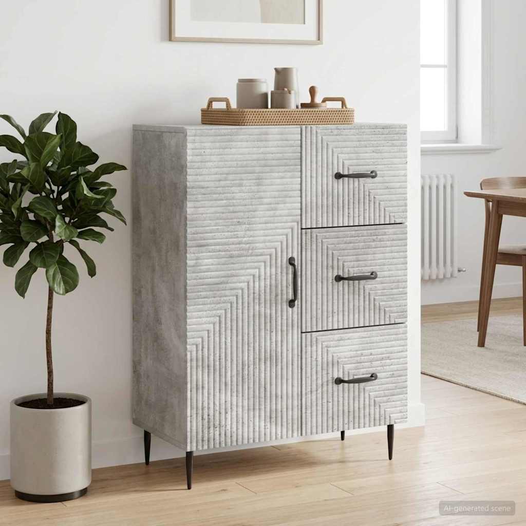 vidaXL Sideboard Concrete Grey 66 x 34.5 x 89.5 cm Engineered Wood