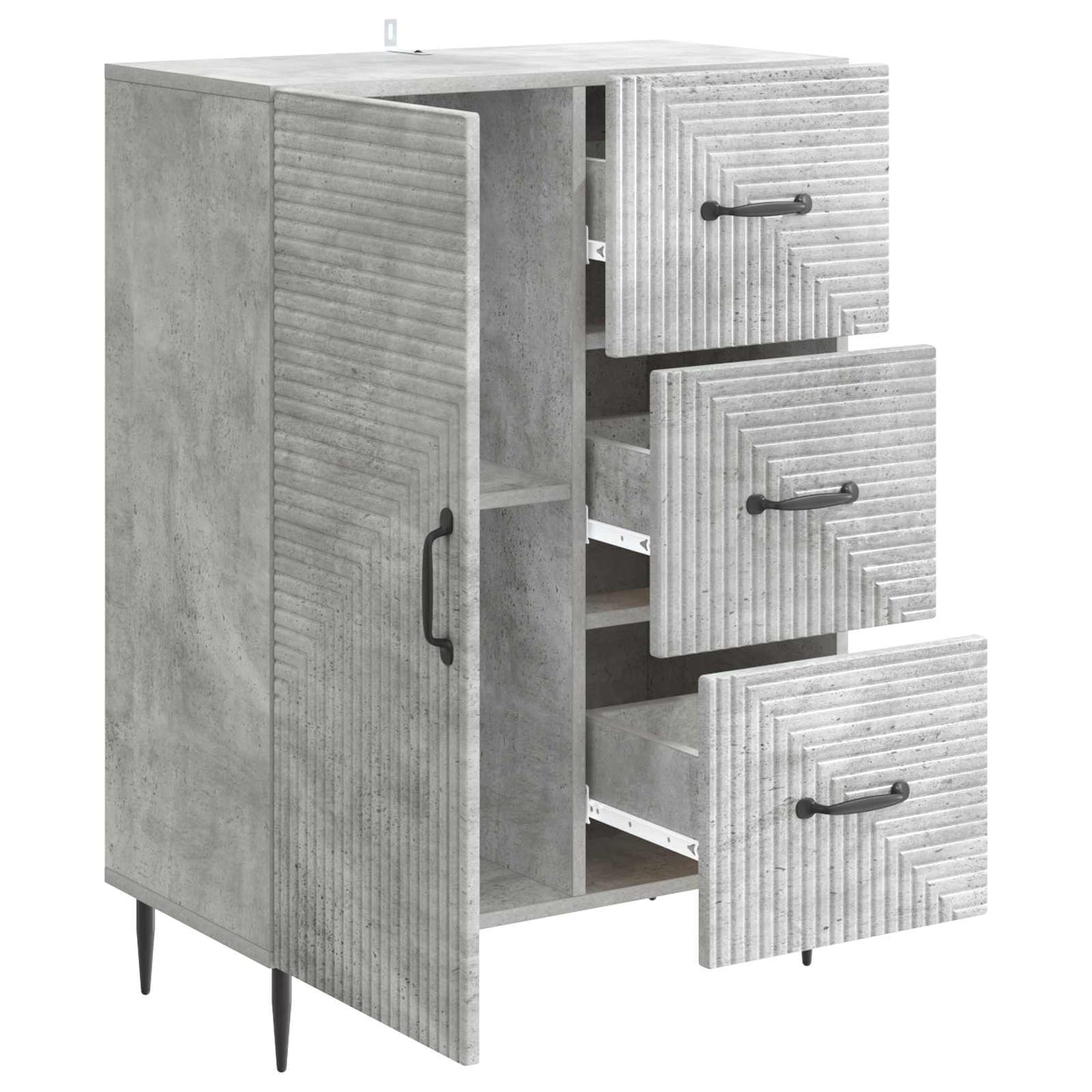 vidaXL Sideboard Concrete Grey 66 x 34.5 x 89.5 cm Engineered Wood
