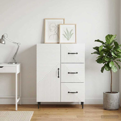 vidaXL Sideboard High Gloss White 66 x 34.5 x 89.5 cm Engineered Wood