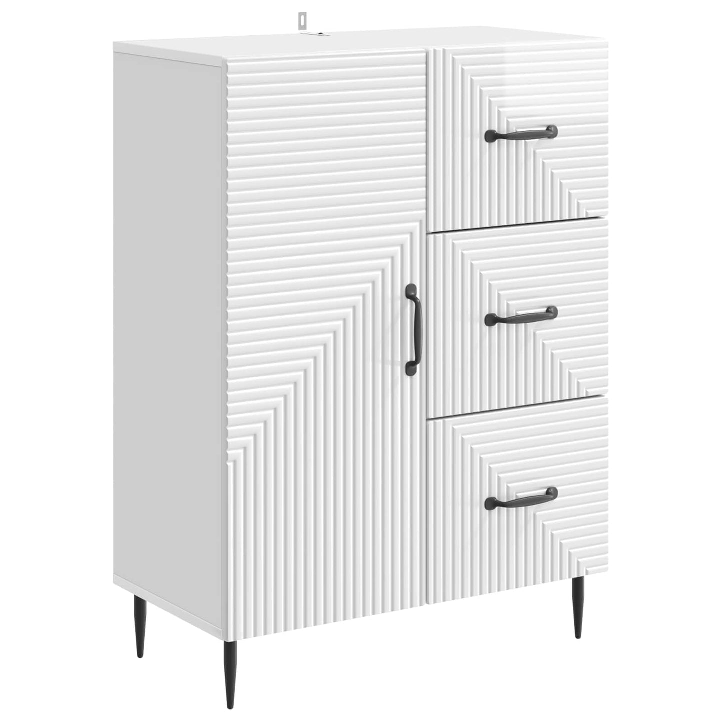 vidaXL Sideboard High Gloss White 66 x 34.5 x 89.5 cm Engineered Wood