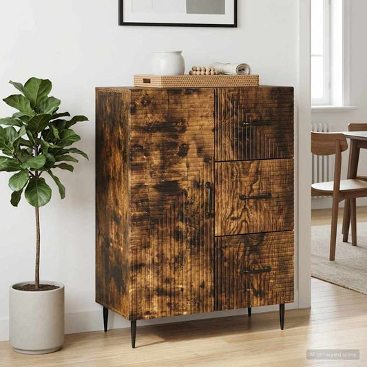 vidaXL Sideboard Smoked Oak 66 x 34.5 x 89.5 cm Engineered Wood