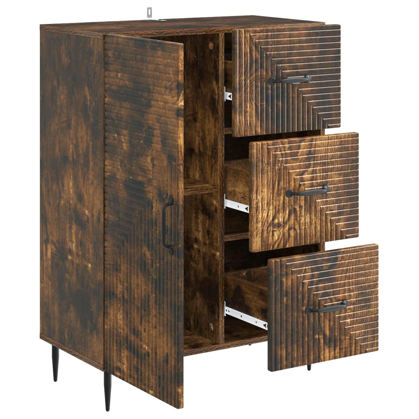 vidaXL Sideboard Smoked Oak 66 x 34.5 x 89.5 cm Engineered Wood