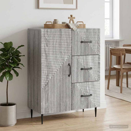 vidaXL Sideboard Grey Sonoma 66 x 34.5 x 89.5 cm Engineered Wood