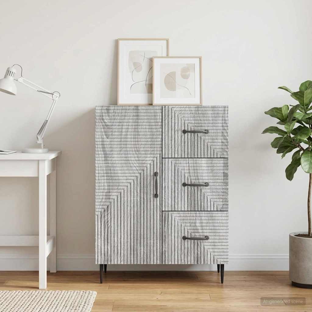 vidaXL Sideboard Grey Sonoma 66 x 34.5 x 89.5 cm Engineered Wood