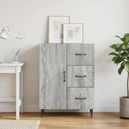 vidaXL Sideboard Grey Sonoma 66 x 34.5 x 89.5 cm Engineered Wood