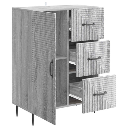 vidaXL Sideboard Grey Sonoma 66 x 34.5 x 89.5 cm Engineered Wood