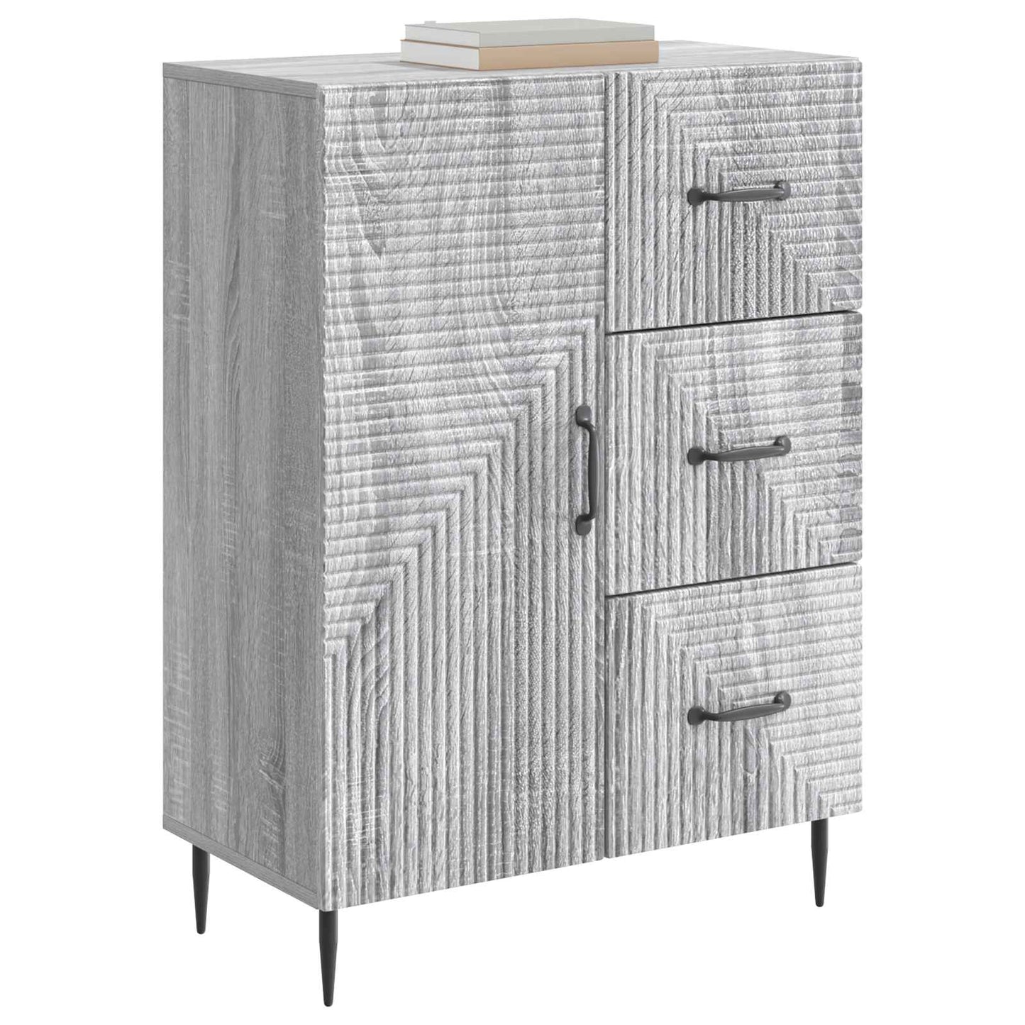 vidaXL Sideboard Grey Sonoma 66 x 34.5 x 89.5 cm Engineered Wood