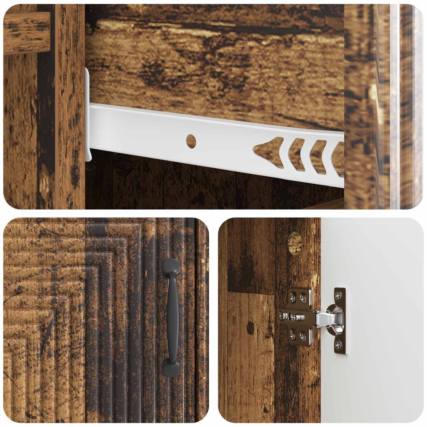 vidaXL Sideboard Old Wood 66 x 34.5 x 89.5 cm Engineered Wood