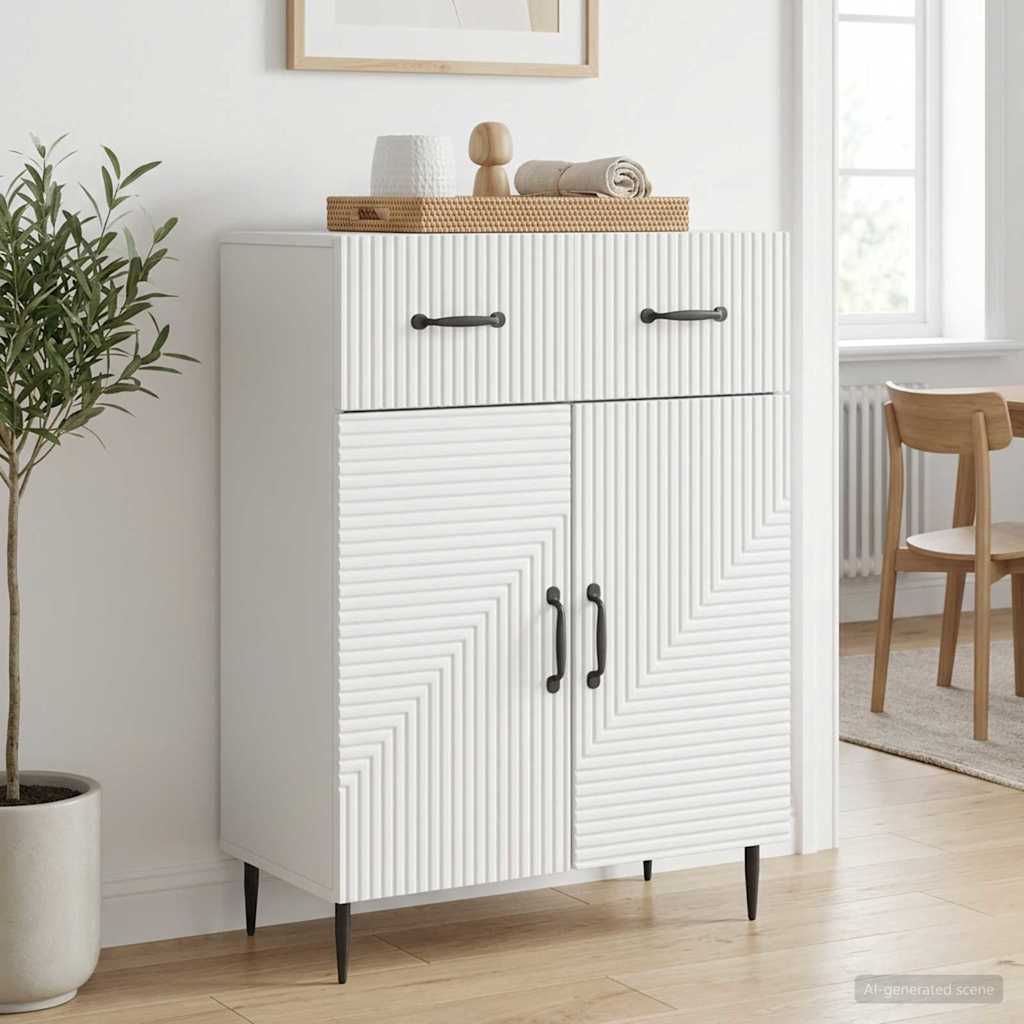 vidaXL Sideboard with Drawer White 66 x 34.5 x 89.5 cm Engineered Wood