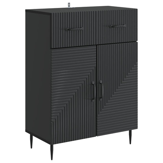 vidaXL Sideboard with Drawer Black 66 x 34.5 x 89.5 cm Engineered Wood