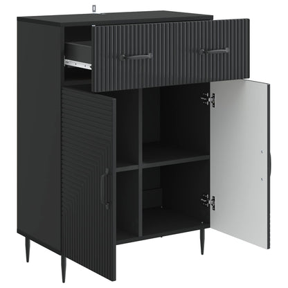 vidaXL Sideboard with Drawer Black 66 x 34.5 x 89.5 cm Engineered Wood