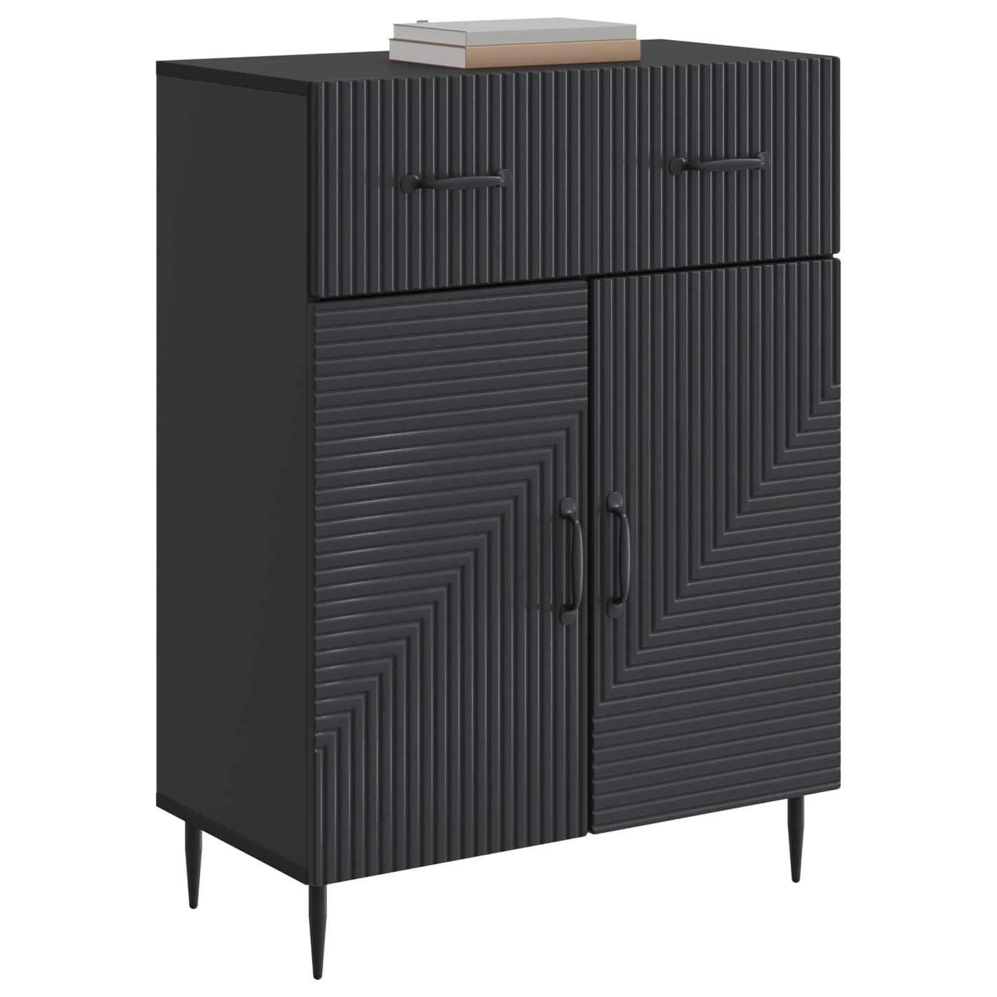 vidaXL Sideboard with Drawer Black 66 x 34.5 x 89.5 cm Engineered Wood