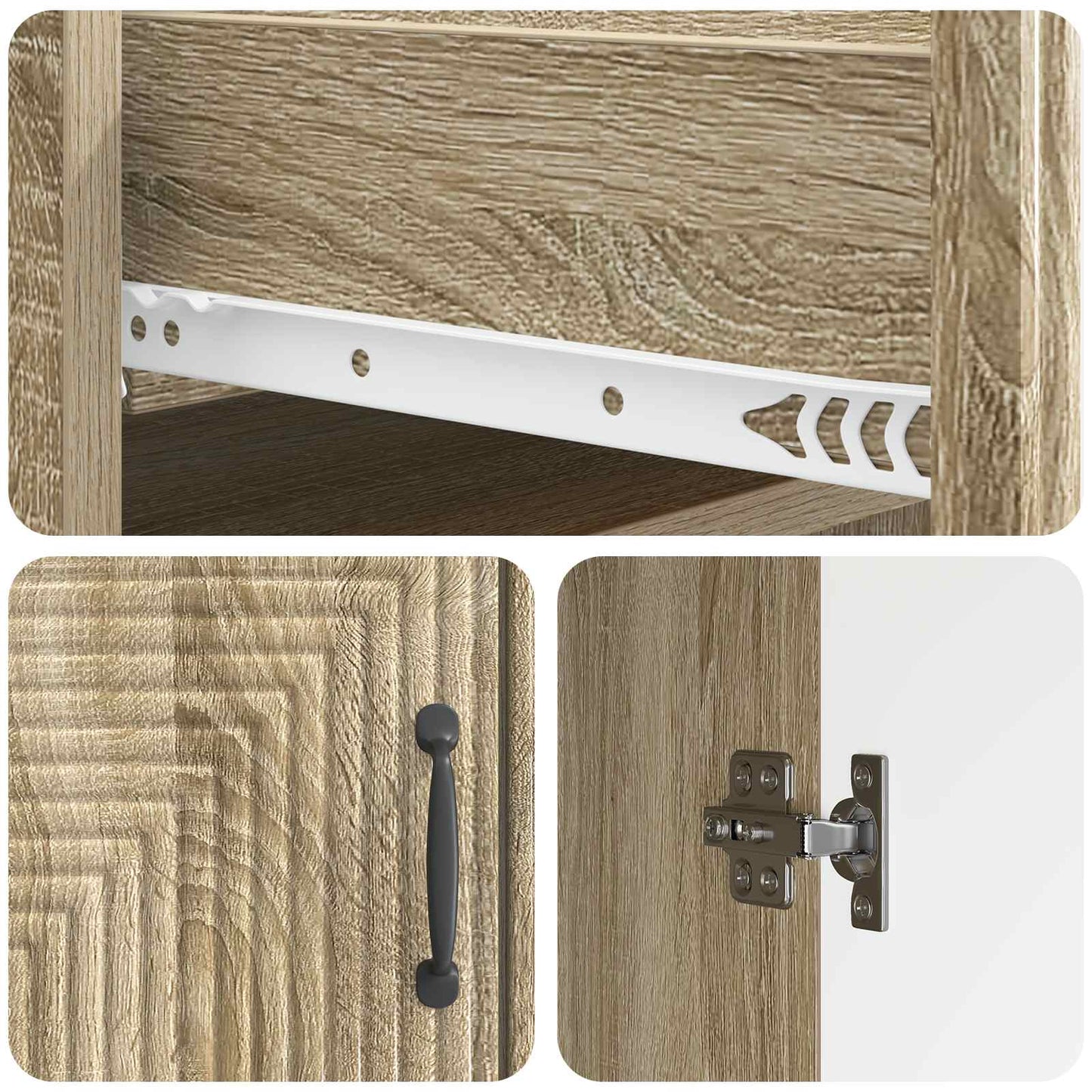 vidaXL Sideboard Sonoma Oak 66 x 34.5 x 89.5 cm Engineered Wood