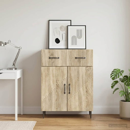 vidaXL Sideboard Sonoma Oak 66 x 34.5 x 89.5 cm Engineered Wood