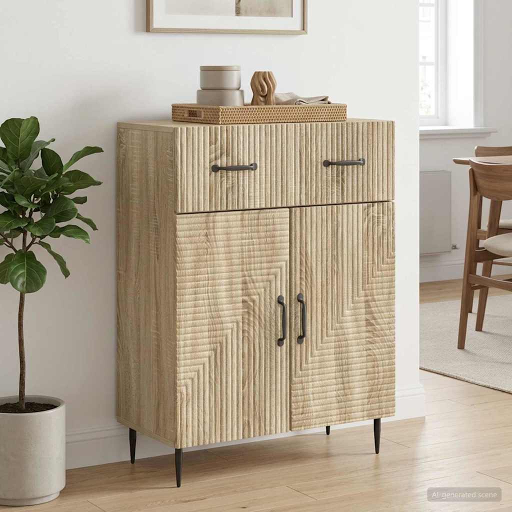 vidaXL Sideboard Sonoma Oak 66 x 34.5 x 89.5 cm Engineered Wood