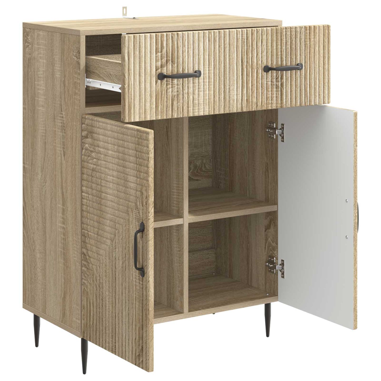 vidaXL Sideboard Sonoma Oak 66 x 34.5 x 89.5 cm Engineered Wood