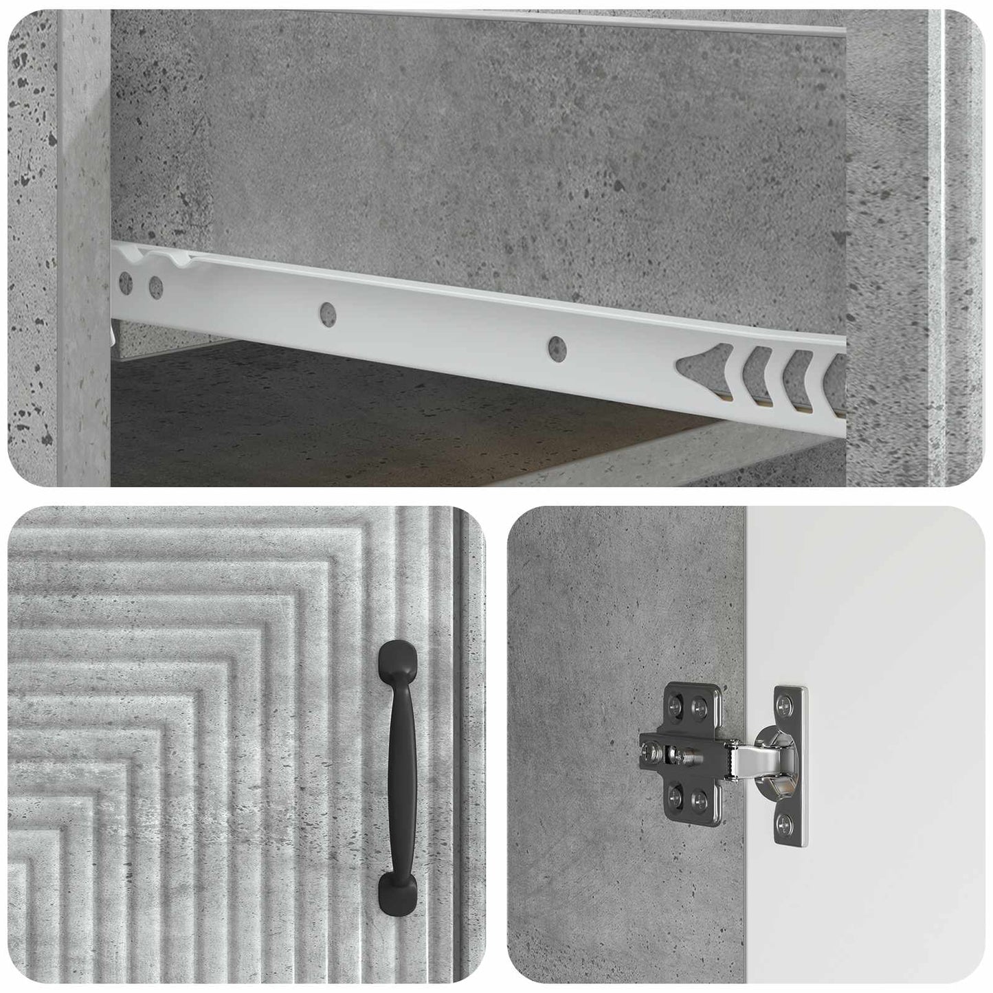 vidaXL Sideboard Concrete Grey 66 x 34.5 x 89.5 cm Engineered Wood
