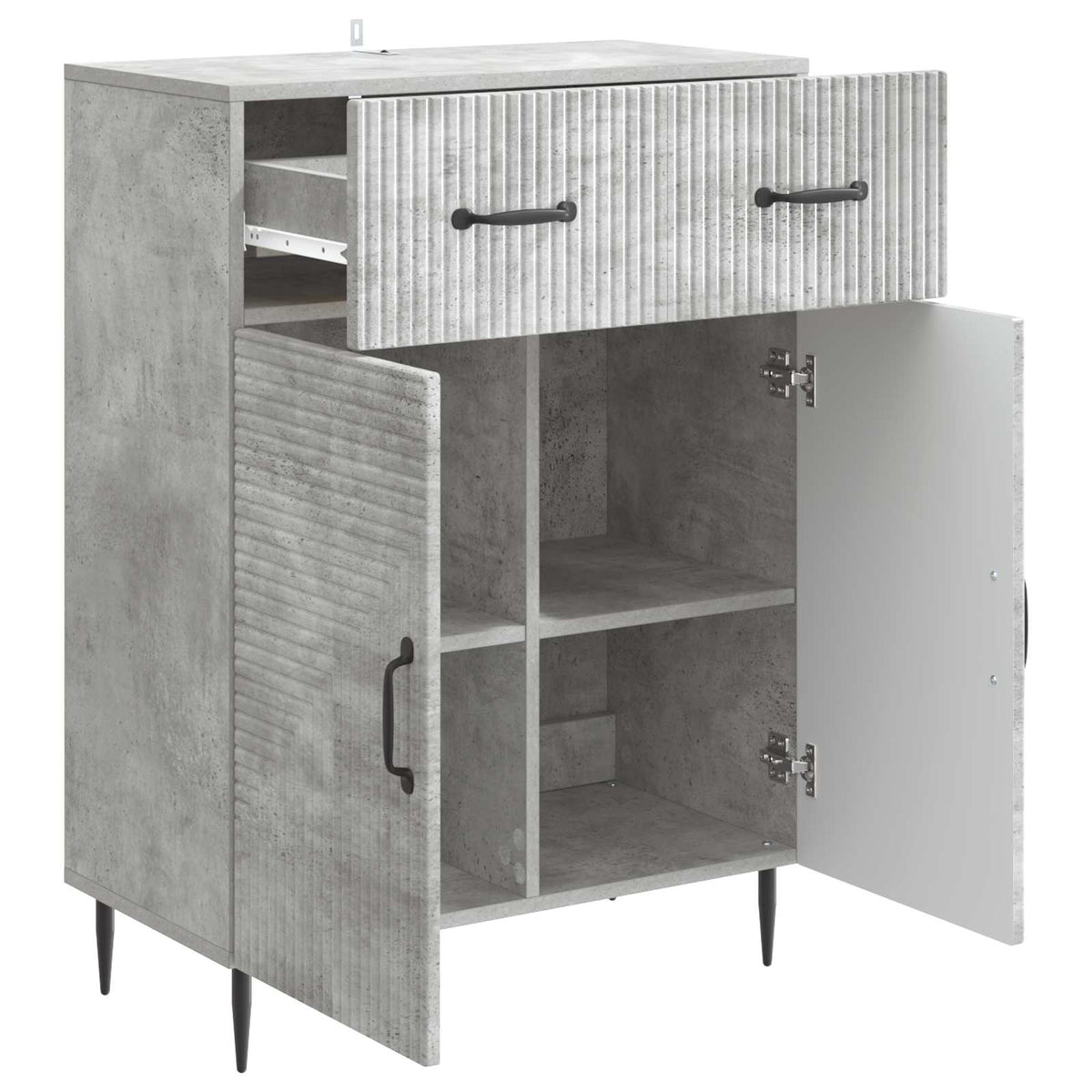 vidaXL Sideboard Concrete Grey 66 x 34.5 x 89.5 cm Engineered Wood