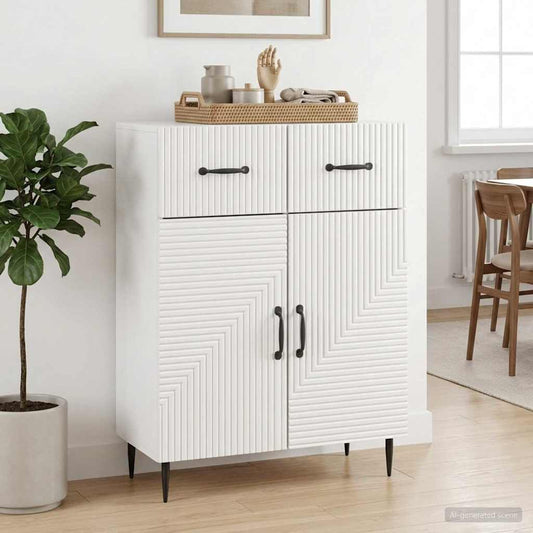 vidaXL Sideboard High Gloss White 66 x 34.5 x 89.5 cm Engineered Wood