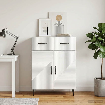 vidaXL Sideboard High Gloss White 66 x 34.5 x 89.5 cm Engineered Wood