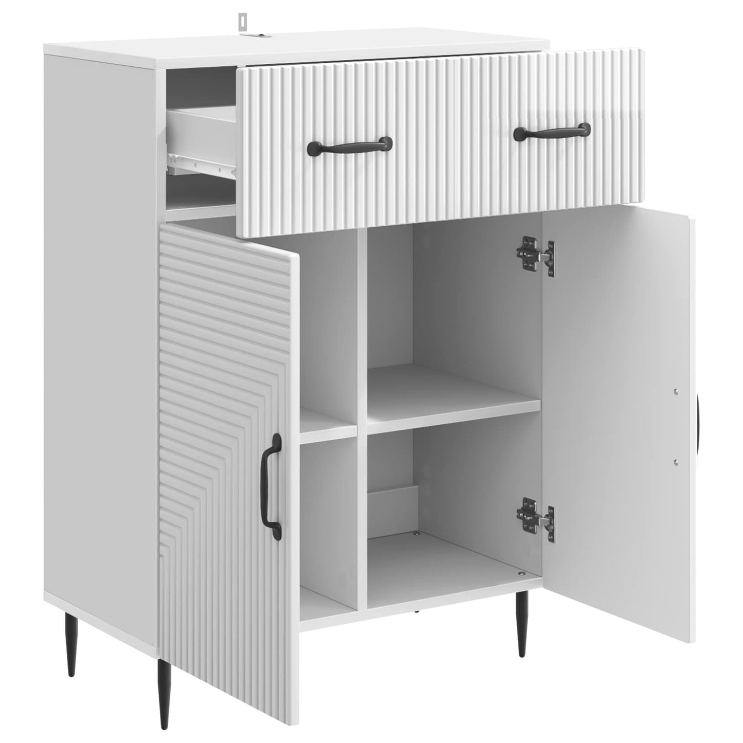 vidaXL Sideboard High Gloss White 66 x 34.5 x 89.5 cm Engineered Wood