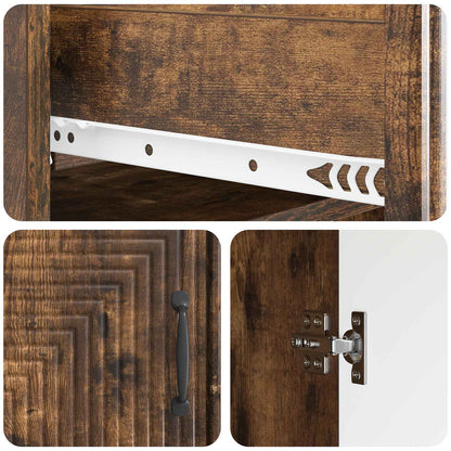 vidaXL Sideboard Smoked Oak 66 x 34.5 x 89.5 cm Engineered Wood