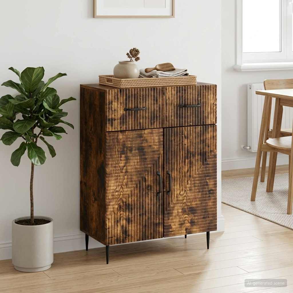 vidaXL Sideboard Smoked Oak 66 x 34.5 x 89.5 cm Engineered Wood
