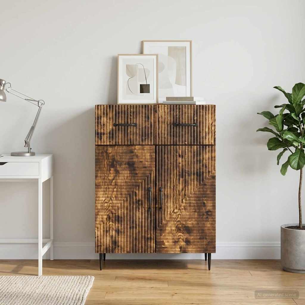 vidaXL Sideboard Smoked Oak 66 x 34.5 x 89.5 cm Engineered Wood