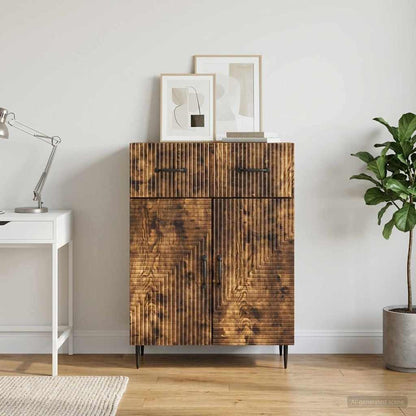 vidaXL Sideboard Smoked Oak 66 x 34.5 x 89.5 cm Engineered Wood