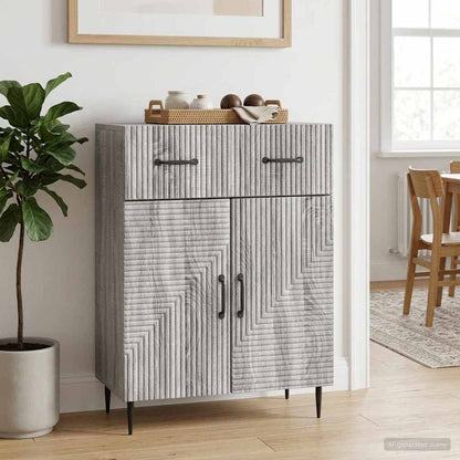 vidaXL Sideboard Grey Sonoma 66 x 34.5 x 89.5 cm Engineered Wood