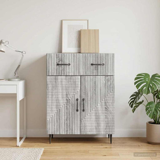 vidaXL Sideboard Grey Sonoma 66 x 34.5 x 89.5 cm Engineered Wood