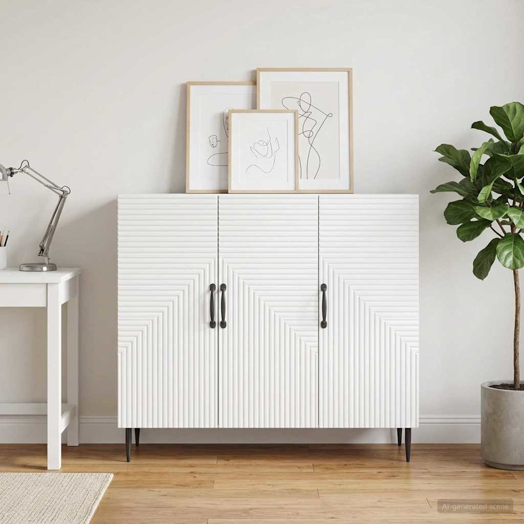vidaXL Sideboard White 89 x 34.5 x 80 cm Engineered Wood