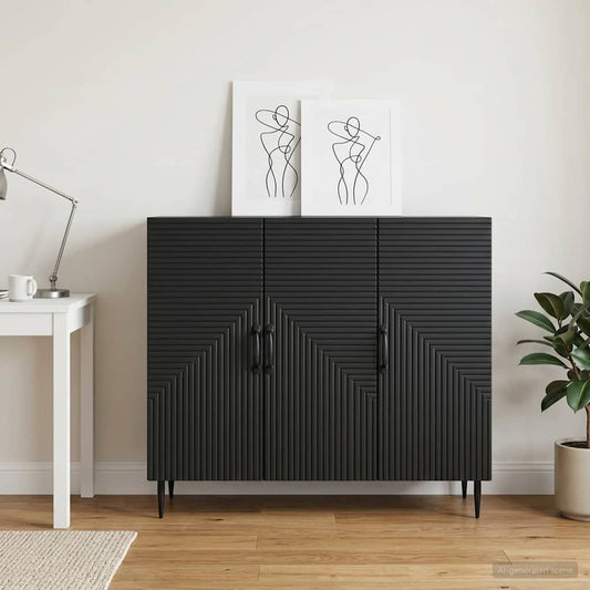 vidaXL Sideboard Black 89 x 34.5 x 80 cm Engineered Wood