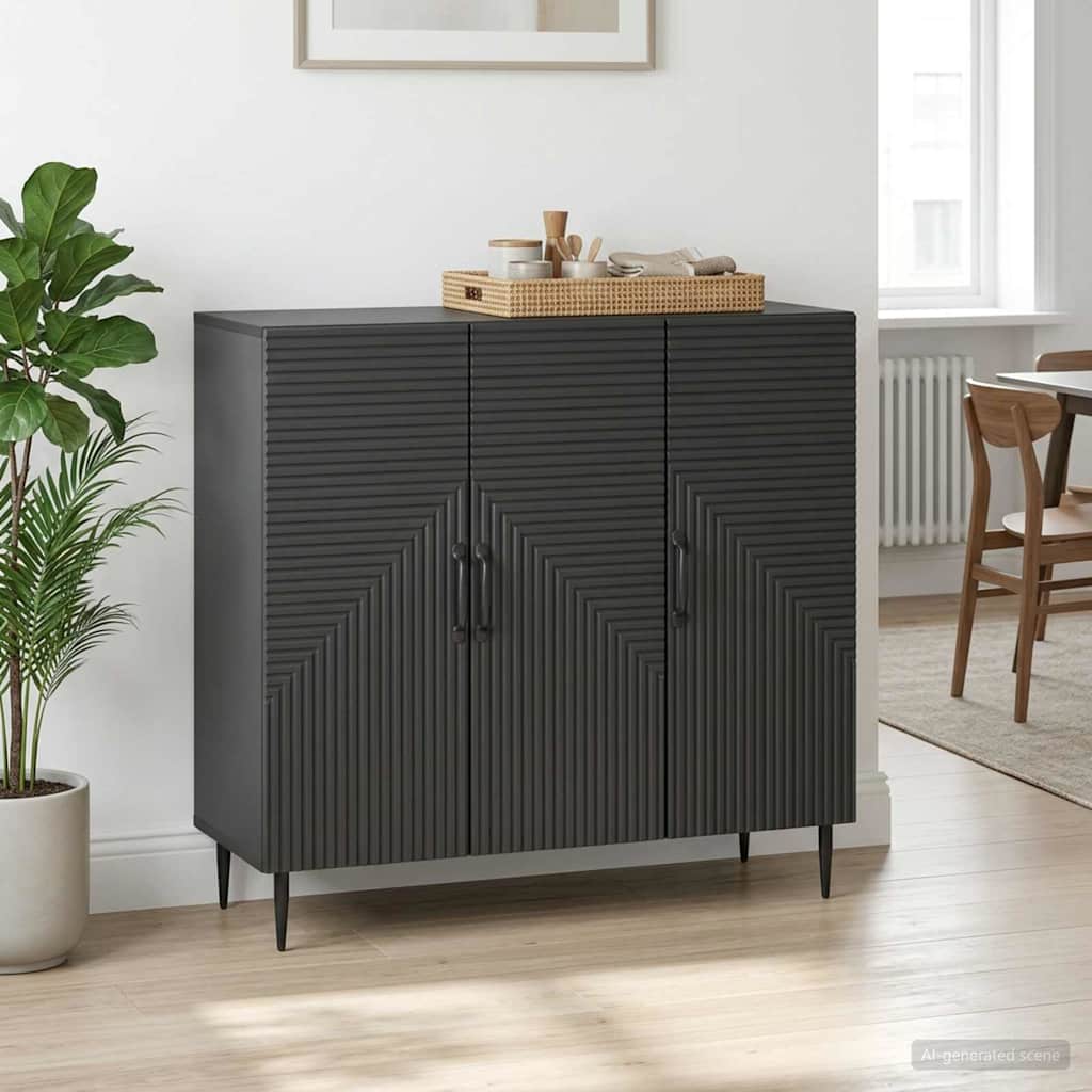 vidaXL Sideboard Black 89 x 34.5 x 80 cm Engineered Wood