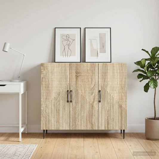 vidaXL Sideboard Sonoma Oak 89 x 34.5 x 80 cm Engineered Wood