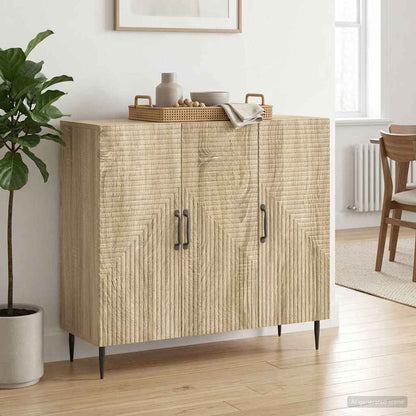 vidaXL Sideboard Sonoma Oak 89 x 34.5 x 80 cm Engineered Wood