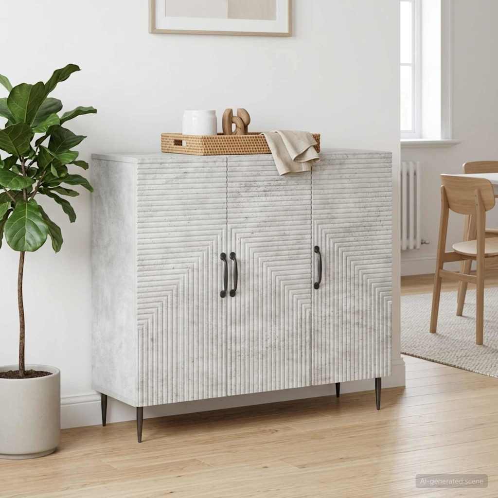 vidaXL Sideboard Concrete Grey 89 x 34.5 x 80 cm Engineered Wood