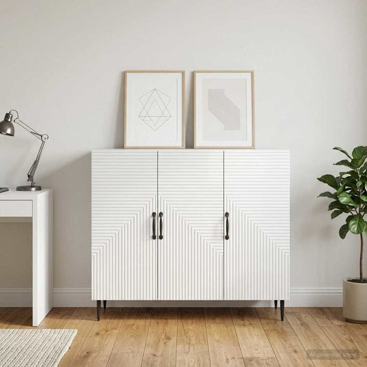 vidaXL Sideboard High Gloss White 89 x 34.5 x 80 cm Engineered Wood
