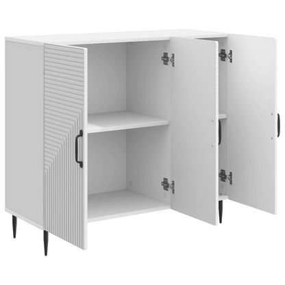 vidaXL Sideboard High Gloss White 89 x 34.5 x 80 cm Engineered Wood