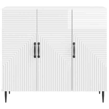 vidaXL Sideboard High Gloss White 89 x 34.5 x 80 cm Engineered Wood