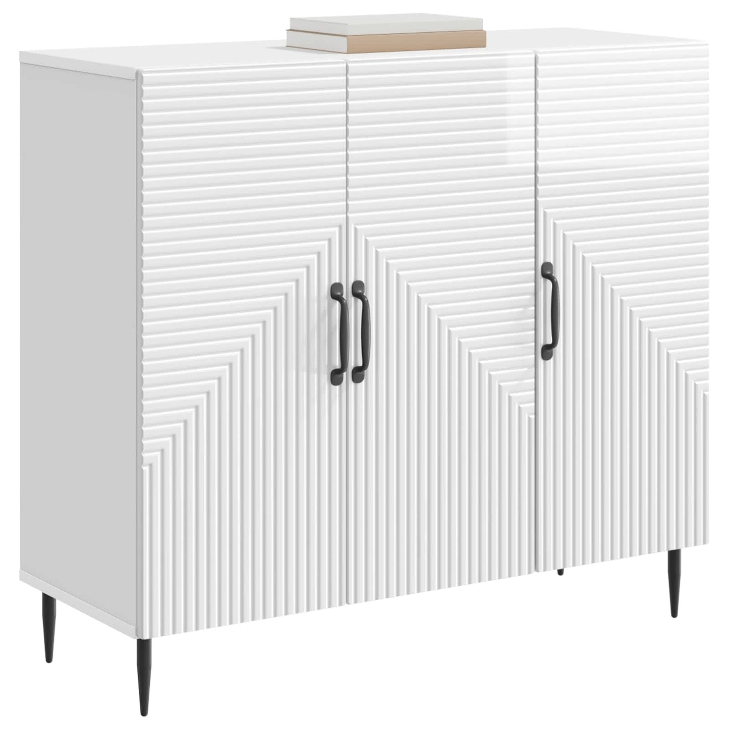 vidaXL Sideboard High Gloss White 89 x 34.5 x 80 cm Engineered Wood